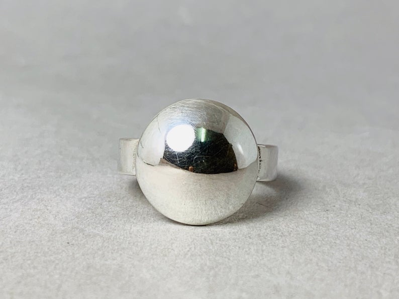 Silberner Kugelring 925 Sterling Silber Alltags-Minimalist Ring Zarter Ring Geschenk für Sie