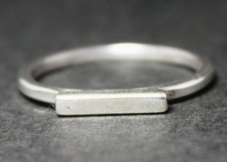 Silberner Barrenring Dicker Barrenring 925 Sterling Silber Handgefertigter Stapelring Minimalistischer Ring