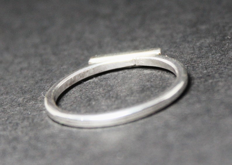 Silberner Barrenring Dicker Barrenring 925 Sterling Silber Handgefertigter Stapelring Minimalistischer Ring
