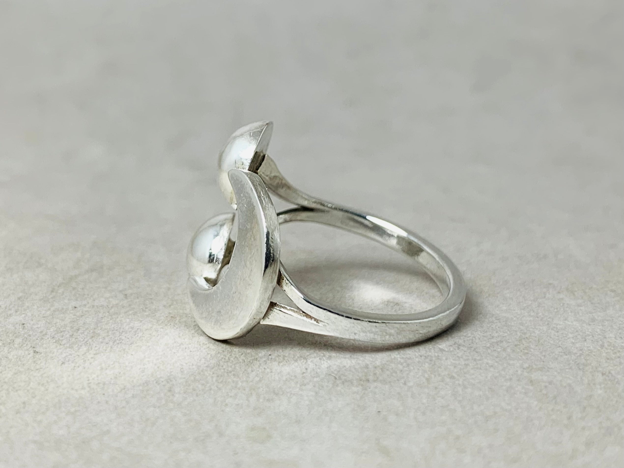 Emoji Ring Double Ball Ring 925 Silber Ring Boho Handmade Ring Alltagsring für Frauen Einzigartiger Ring Geschenk für Sie