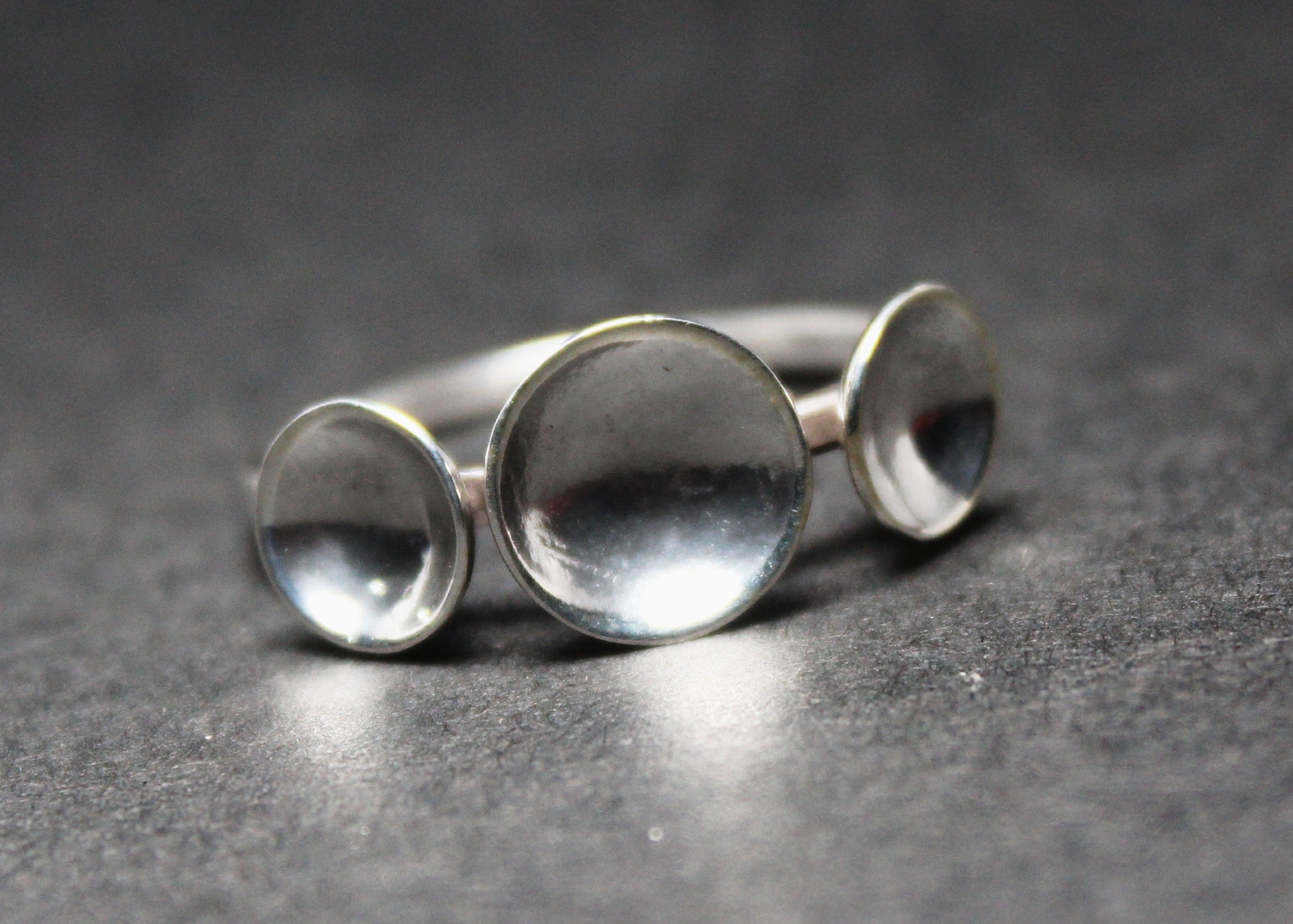 Becherring Drei Halbkugel Ring 925 Sterling Silber Kuppelring Alltagsschmuck Geschenk für Sie