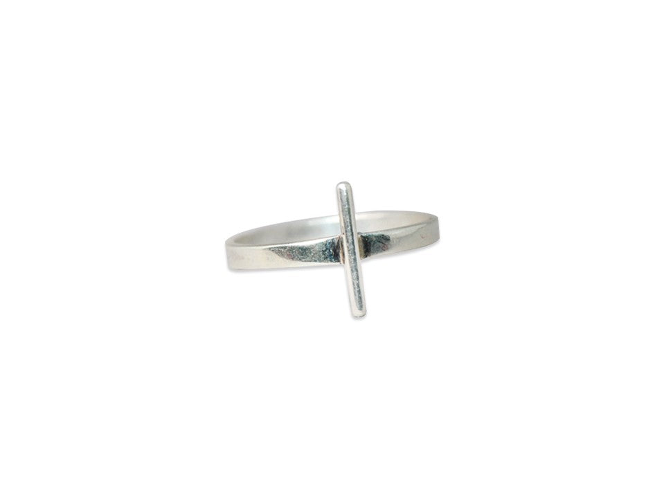 Silberner Barrenring 925 Sterling Silber Bandring Geschenk für sie Kreuzschmuck Ring für Frauen Moderner Ring