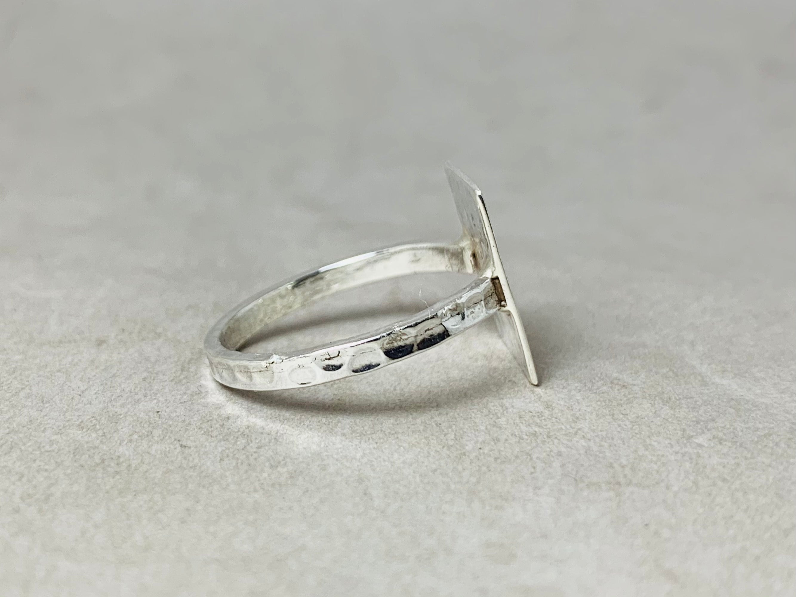 Gehämmerter Silberring 925 Silberring Alltagsring Geschenk für sie Moderner Ring