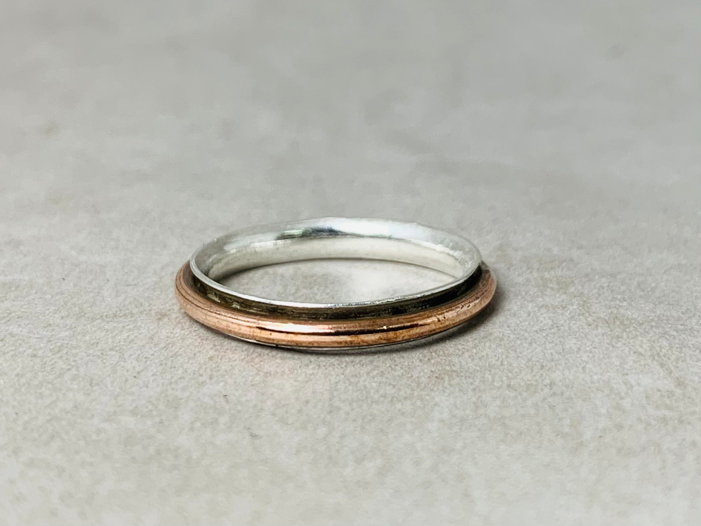 Spinner Ring 925er Silberring Kupfer Spinner Ring Sterlingsilber handgefertigter Ring Meditationsring