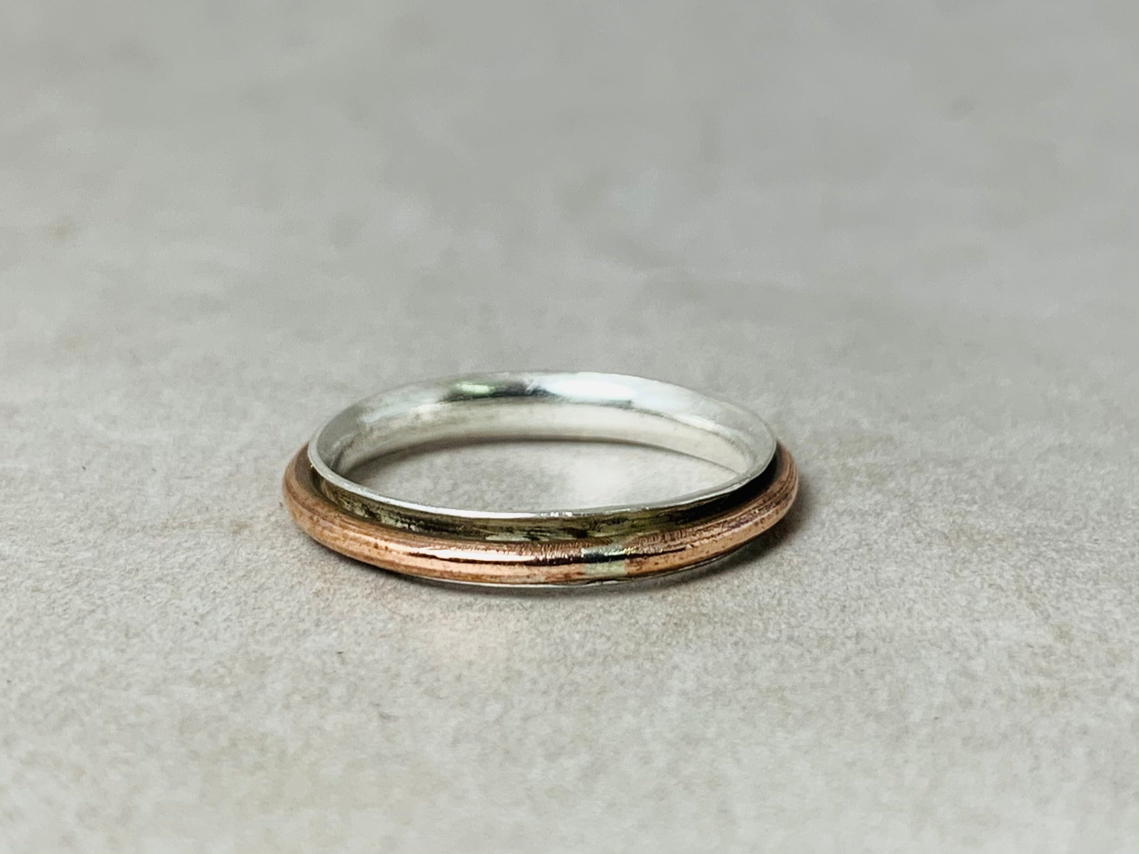 Spinner Ring 925er Silberring Kupfer Spinner Ring Sterlingsilber handgefertigter Ring Meditationsring