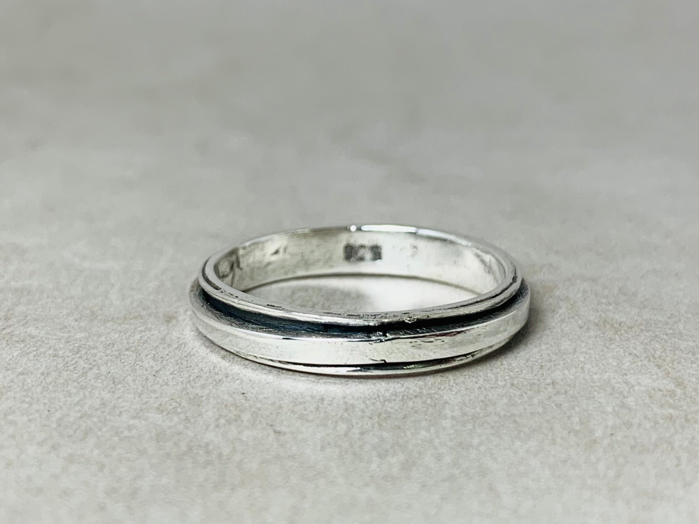 Silber Spinner Ring 925 Sterling Silber Ring Handgemachter Statement-Ring Alltagsring Schlichter Silberring