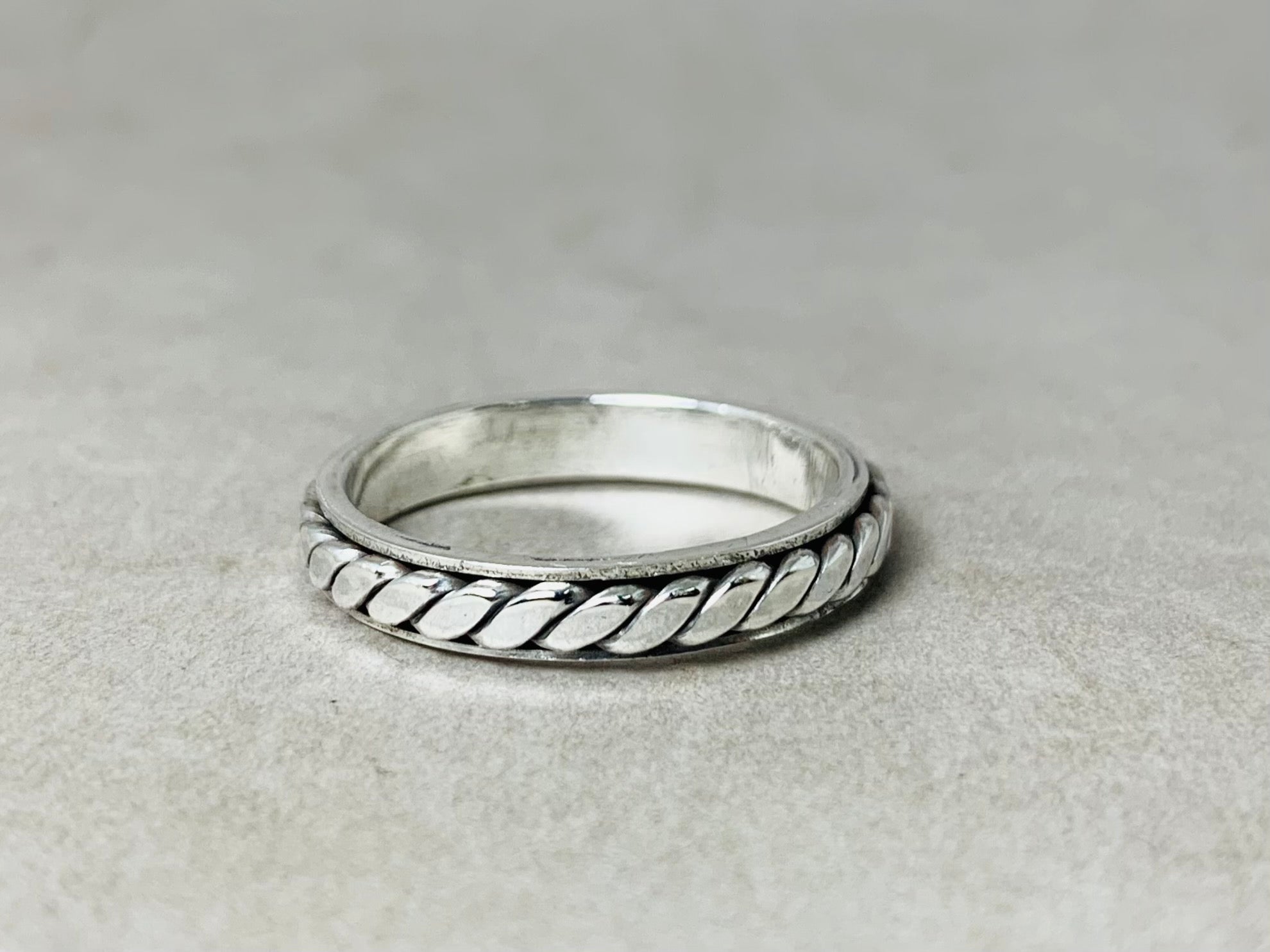 Twisted Spinner Ring 925 Silver Ring Worry Ring Women Bohemian Ring Handmade Ring Thumb Ring Statement Ring