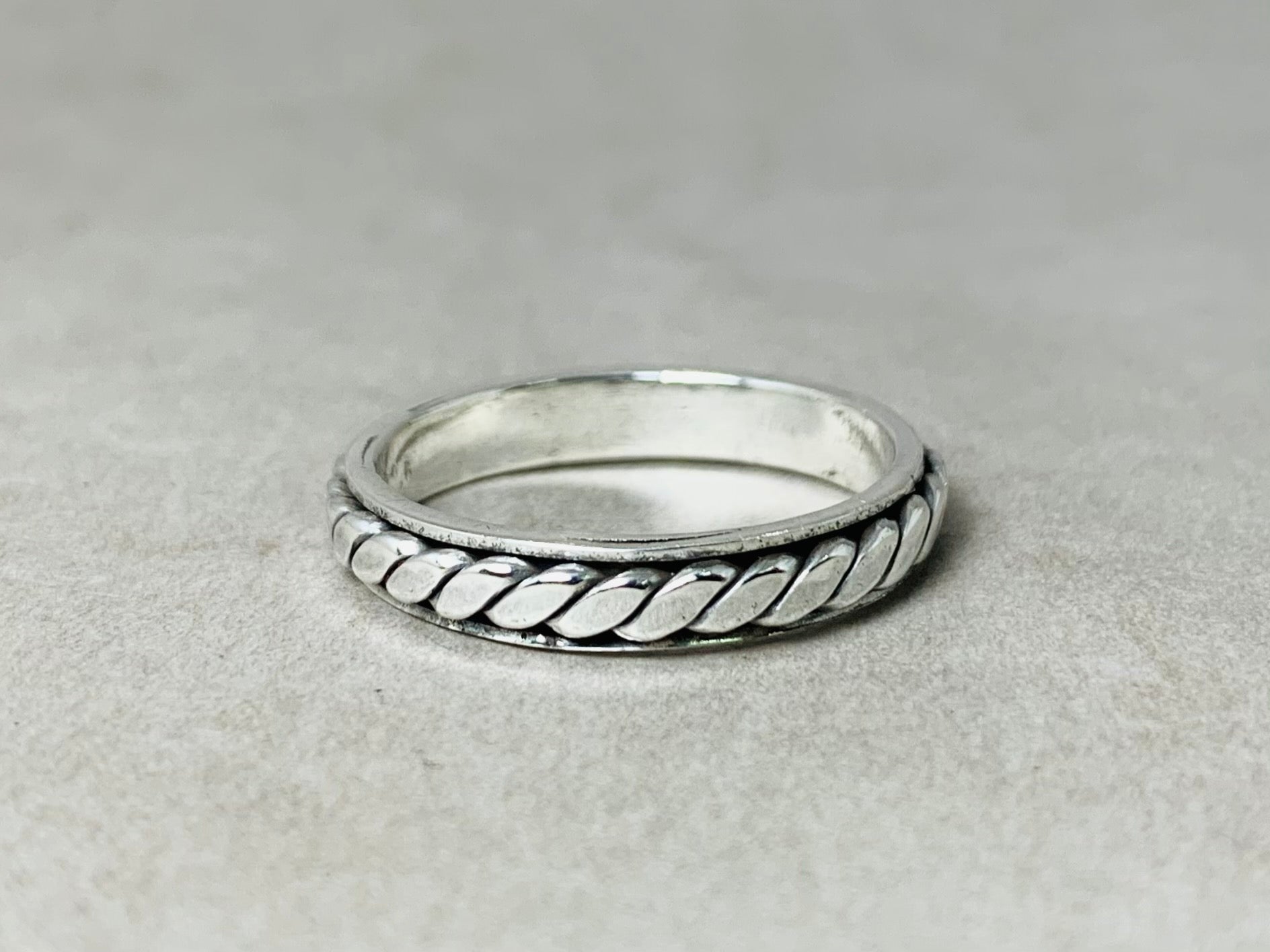 Twisted Spinner Ring 925 Silver Ring Worry Ring Women Bohemian Ring Handmade Ring Thumb Ring Statement Ring