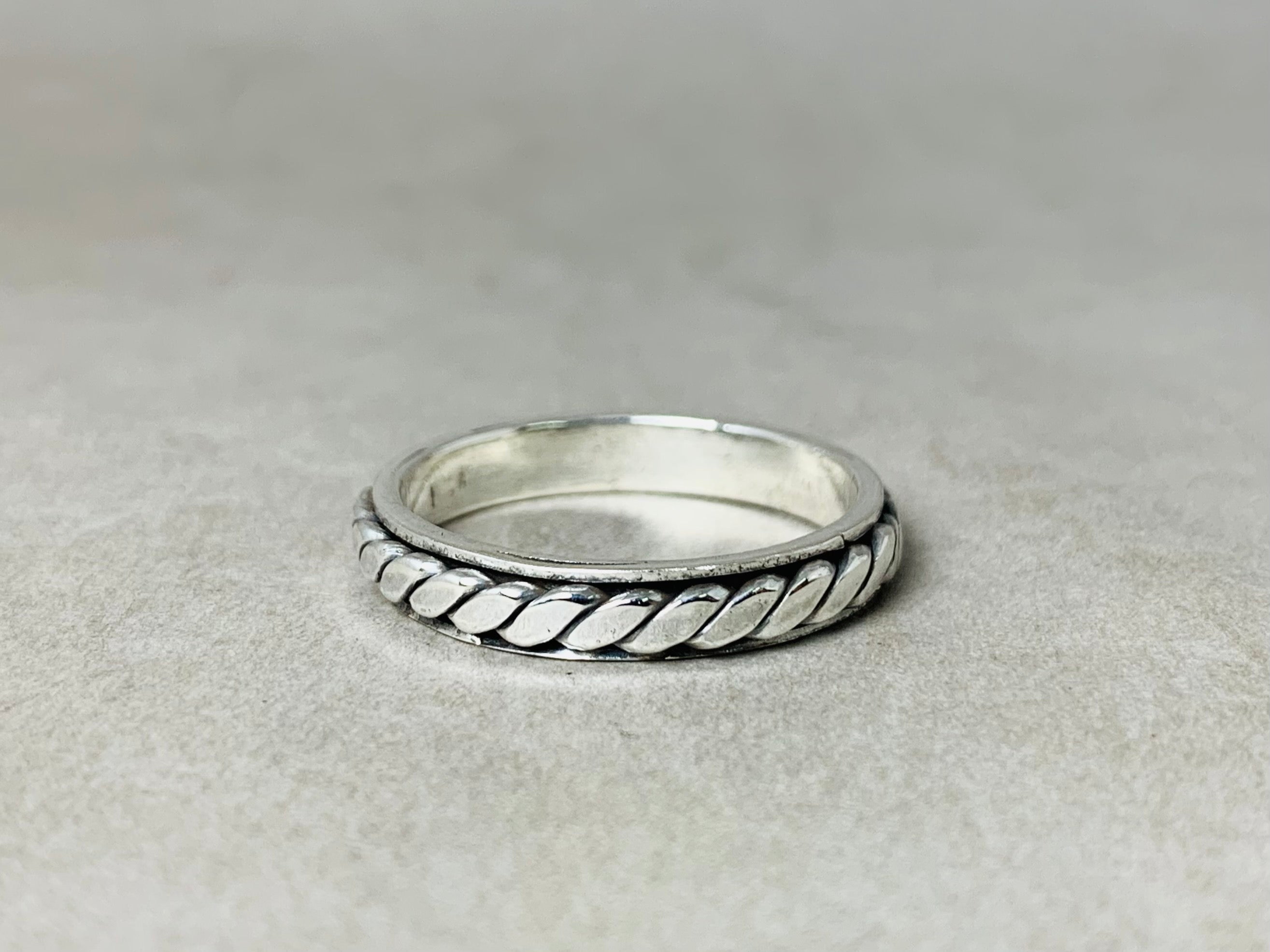 Verdrehter Spinner-Ring 925 Silber Ring Sorgenring Damen Bohemian Ring Handgefertigter Ring Daumenring Statement-Ring