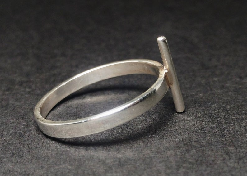 Silberner Barrenring 925 Sterling Silber Bandring Geschenk für sie Kreuzschmuck Ring für Frauen Moderner Ring