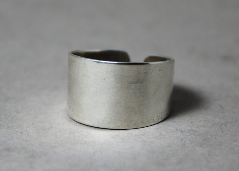 Bandring Sterling Silber Ring für Damen Silberner Bandring Handgemachter Ring