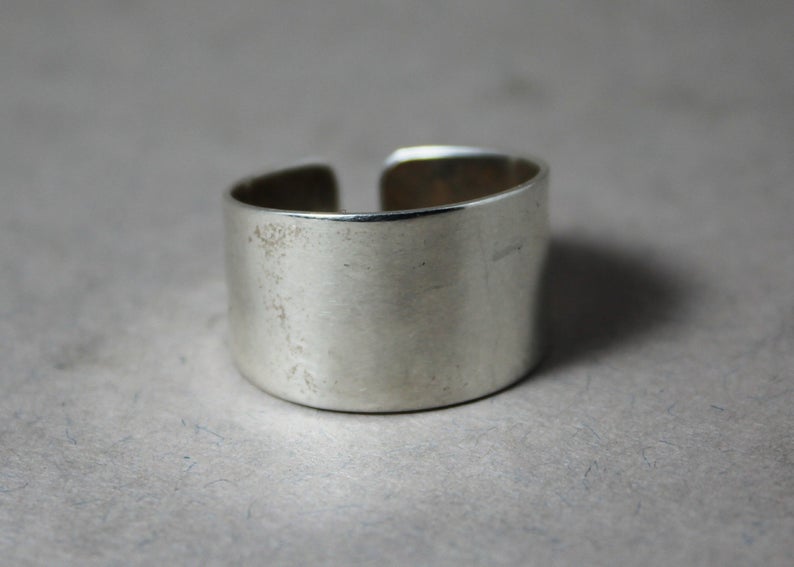 Bandring Sterling Silber Ring für Damen Silberner Bandring Handgemachter Ring