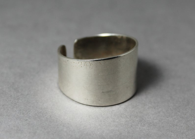 Bandring Sterling Silber Ring für Damen Silberner Bandring Handgemachter Ring