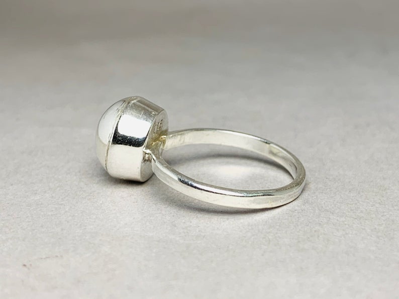 Kugelring Sterlingsilber Ring Statement Ring Silberschmuck Ringe für Frauen Feinsilberring 925 Silberring Silberkugelring