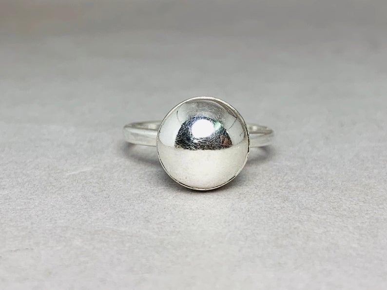 Kugelring Sterlingsilber Ring Statement Ring Silberschmuck Ringe für Frauen Feinsilberring 925 Silberring Silberkugelring