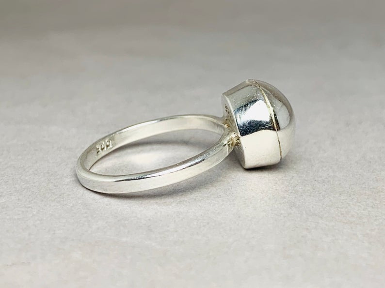 Kugelring Sterlingsilber Ring Statement Ring Silberschmuck Ringe für Frauen Feinsilberring 925 Silberring Silberkugelring