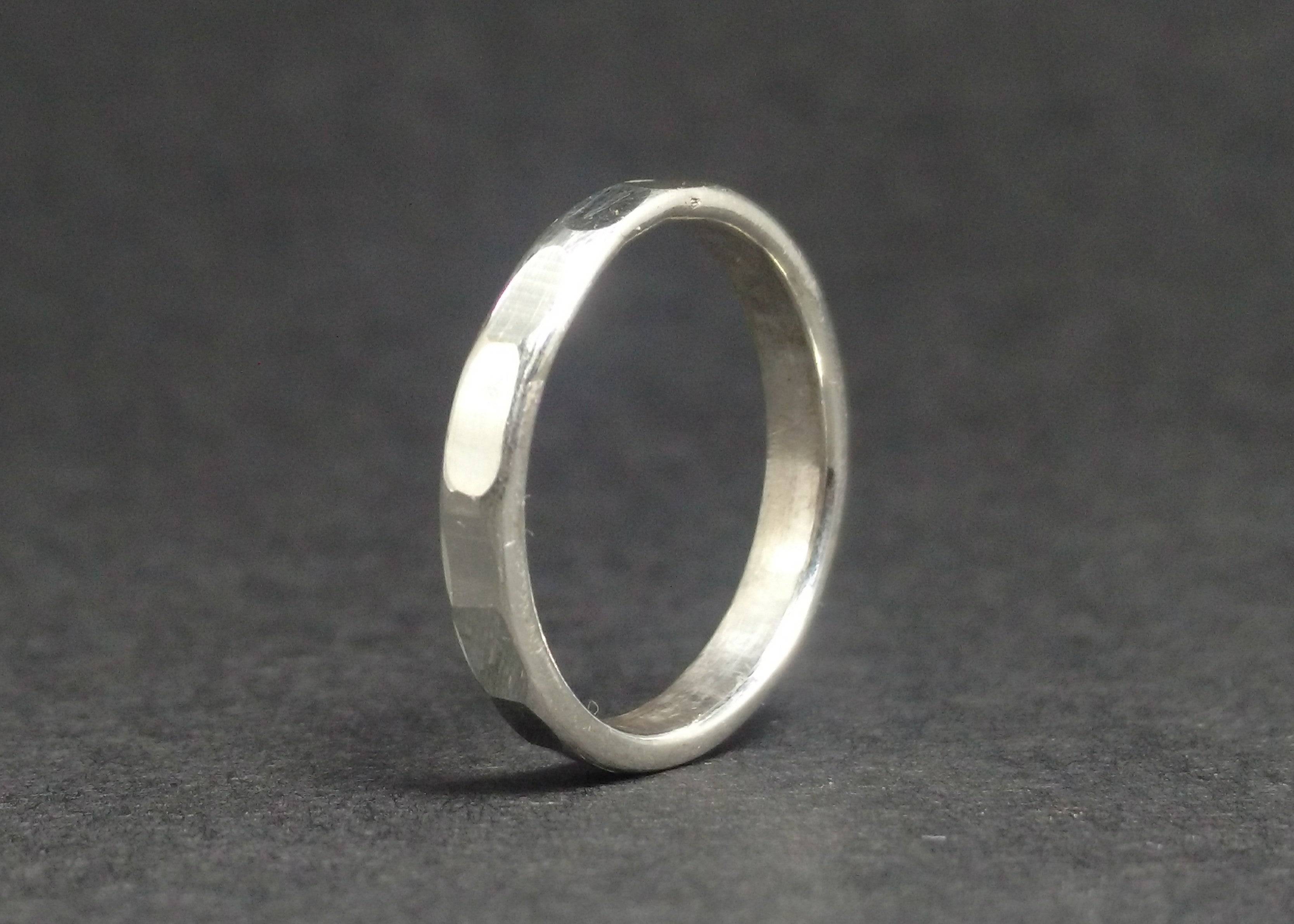 Gehämmerter Ring 925er Silberring Stapelring Silber Gehämmerter Ring Geschenk für sie