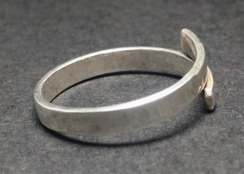 Spiralring Gehämmerter Ring 925 Sterling Silber Bandring Verstellbarer Offener Ring Handgefertigter Ring Statement Ring Ring Für Sie
