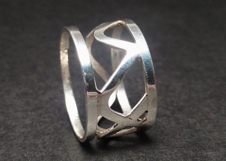 Dubbele Band Ring 925 Sterling Zilver Golf Ring Statement Zilveren Ring Alledaagse Ring Dames Ring