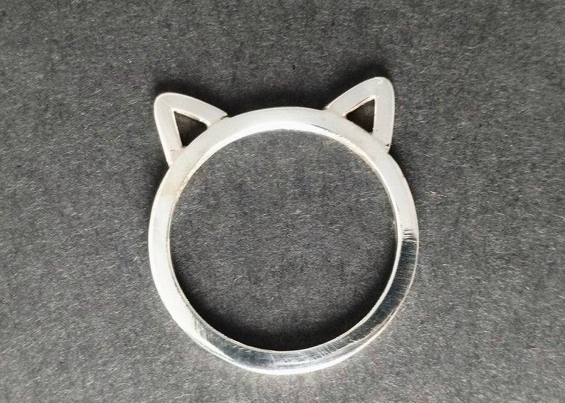 Katzenring 925 Sterling Silber Handgemachter Katzenschmuck Tierring Katzenliebhaber-Geschenkring