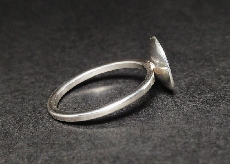Herzring 925er Silberring Sterlingsilber Stapelring Kuppelring Herzschmuck Handgemachter Ring Geschenk für Sie