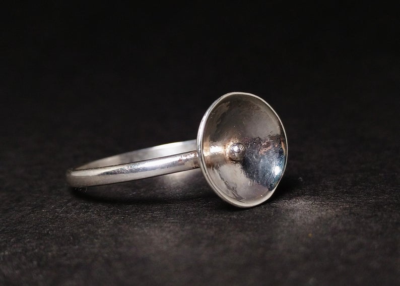 Gewölbter Ring 925 Sterling Silber Chunky Ring Gewölbter Silberring Hippie Ring Ring für Damen