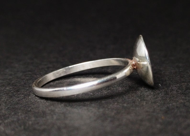 Gewölbter Ring 925 Sterling Silber Chunky Ring Gewölbter Silberring Hippie Ring Ring für Damen