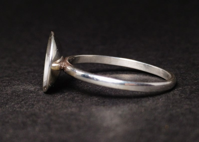 Gewölbter Ring 925 Sterling Silber Chunky Ring Gewölbter Silberring Hippie Ring Ring für Damen
