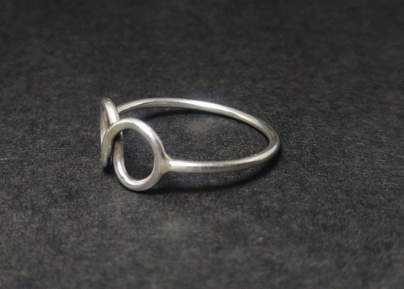 Unendlichkeitsring 925 Sterling Silber handgemachter Ring Silber Unendlichkeitsring Silberschmuck Stapelring Geschenk für Sie