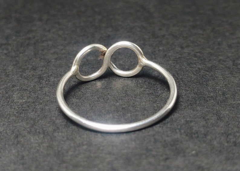 Unendlichkeitsring 925 Sterling Silber handgemachter Ring Silber Unendlichkeitsring Silberschmuck Stapelring Geschenk für Sie