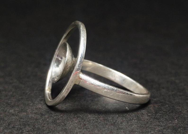 Silberner Kreisring 925 Sterlingsilber Runder Scheibenring für Damen Einzigartiger Ring Geschenk für Sie