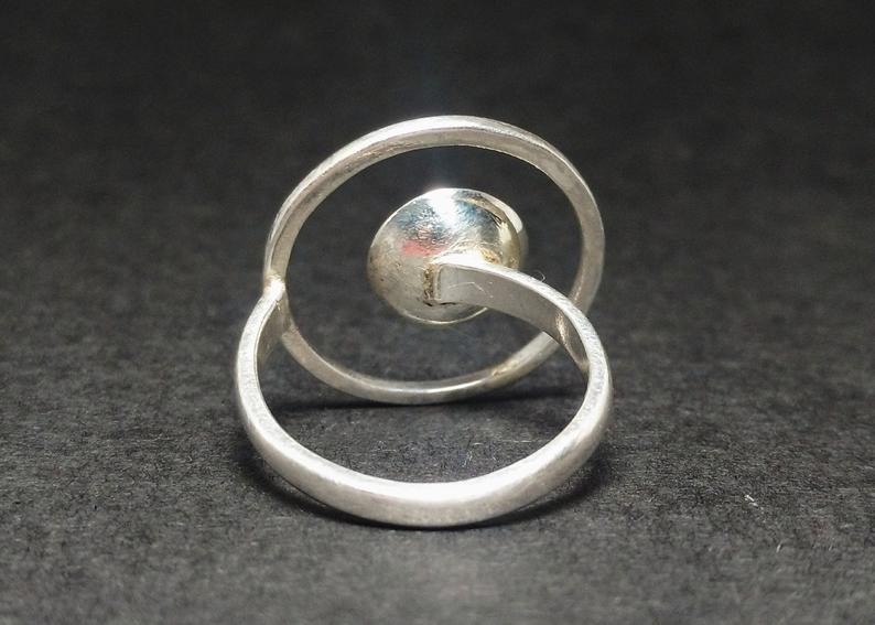 Silberner Kreisring 925 Sterlingsilber Runder Scheibenring für Damen Einzigartiger Ring Geschenk für Sie