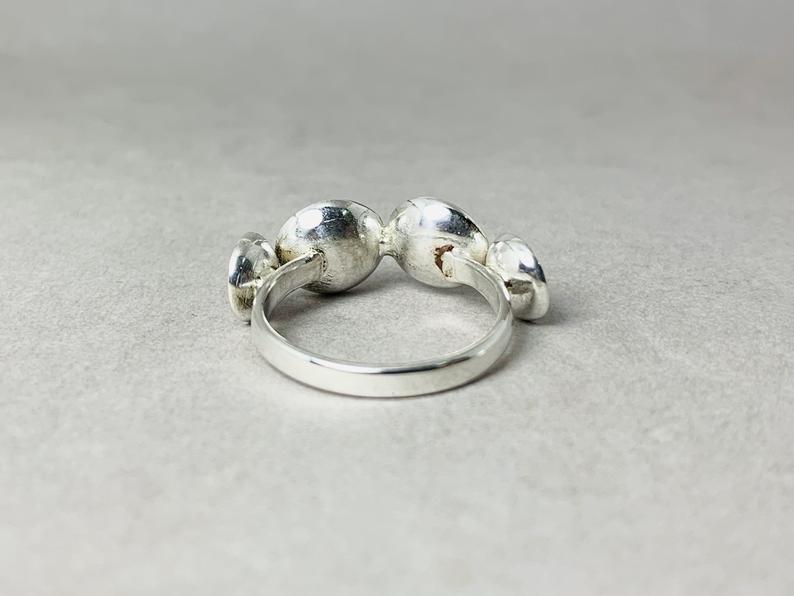 Gewölbter Ring 925 Sterling Silber Handgemachter Kreisring Einzigartiger Ring Geschenk Für Sie Statement-Ring