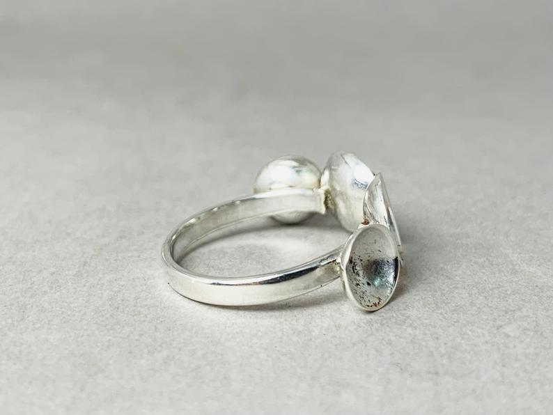 Gewölbter Ring 925 Sterling Silber Handgemachter Kreisring Einzigartiger Ring Geschenk Für Sie Statement-Ring