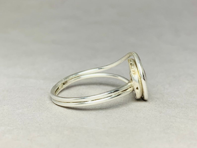 Silberkugelring 925 Sterling Silber Kugelring Verstellbarer Ring Stapelring Handgemachter Ring Geschenkring