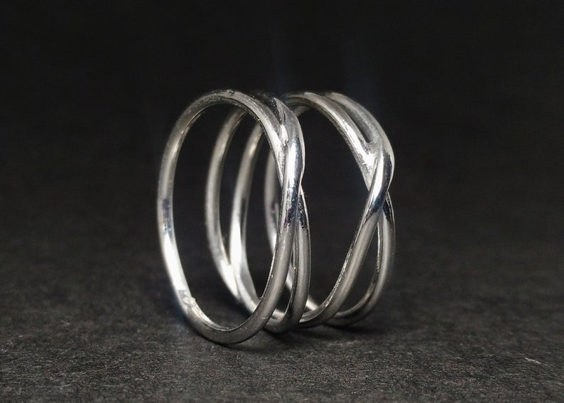 Spiral Schmuck Handgefertigter Spiralring 925 Sterling Silber Damenring Einzigartiger Statement-Ring Schmuck für sie
