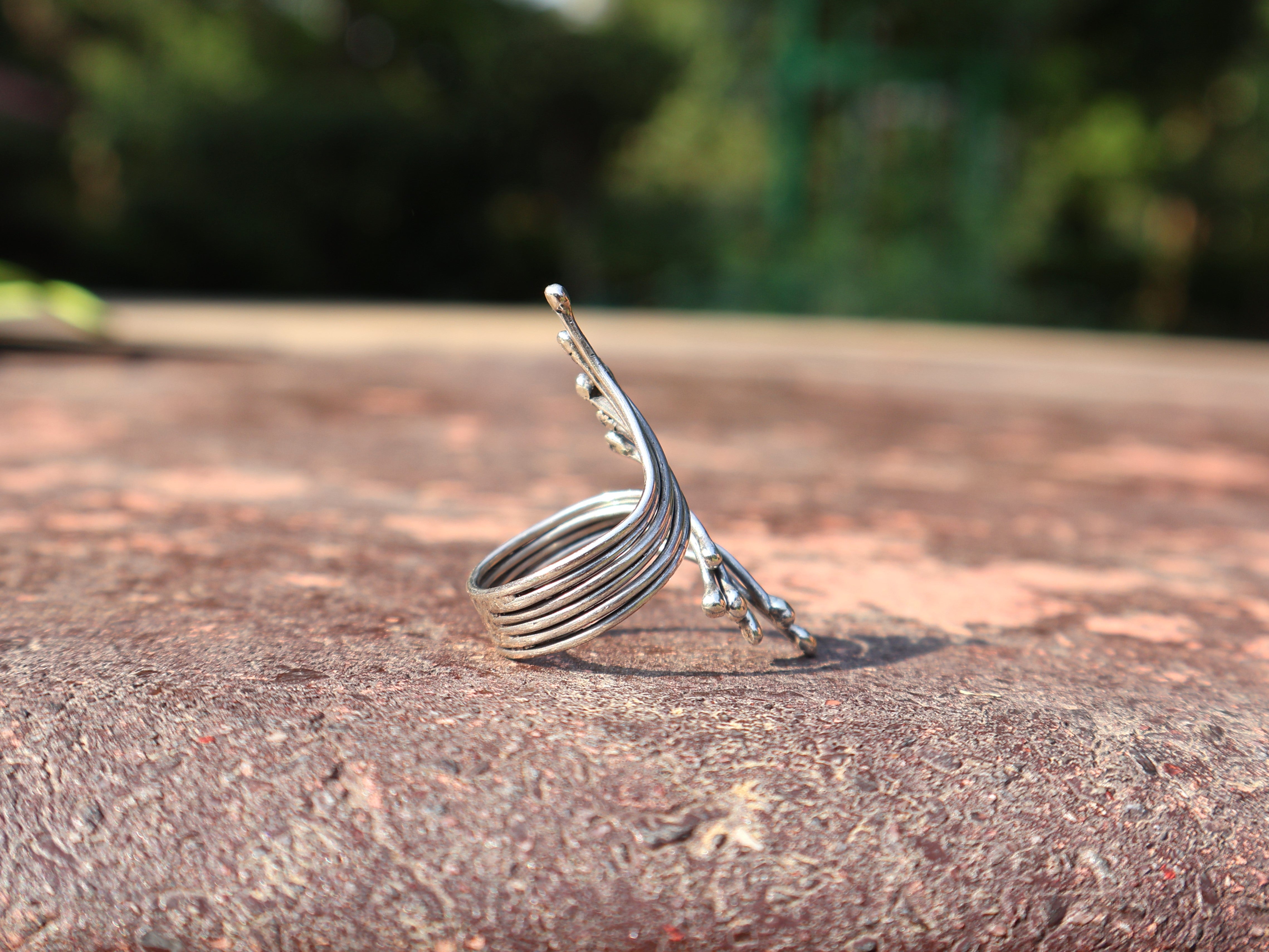 Handgefertigter wunderschöner Spiralring 925 Sterling Silber Damenring Einzigartiger Statement-Ring Geschenk für sie