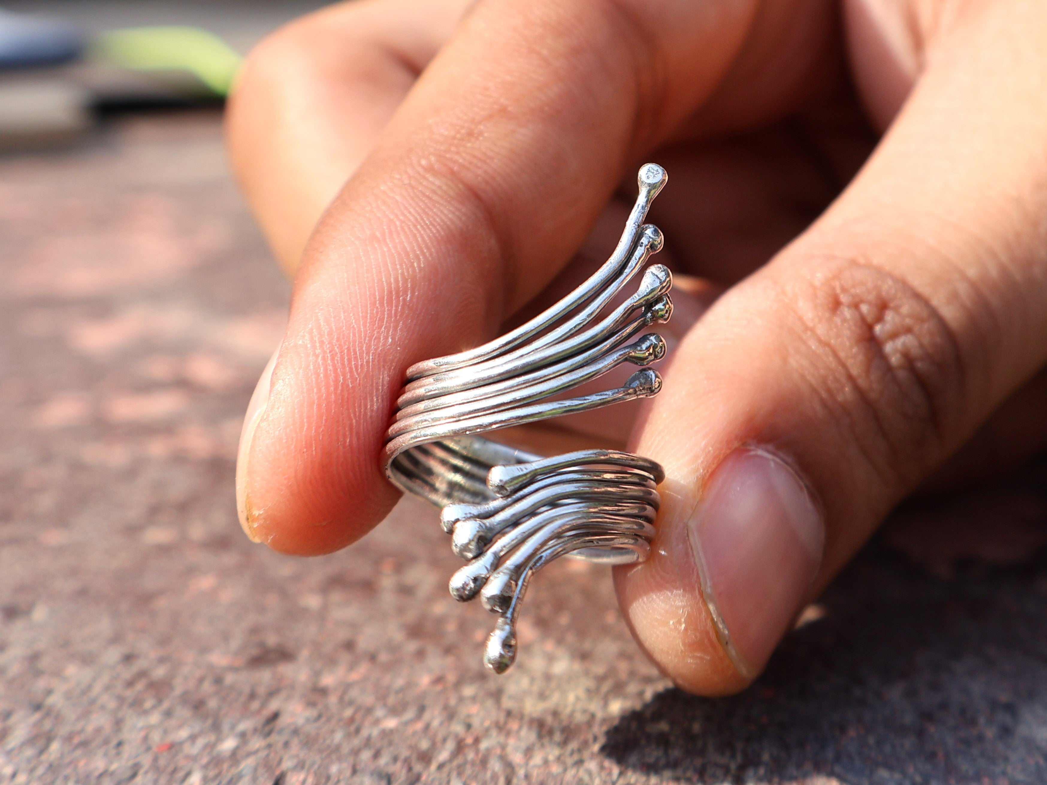 Handgefertigter wunderschöner Spiralring 925 Sterling Silber Damenring Einzigartiger Statement-Ring Geschenk für sie