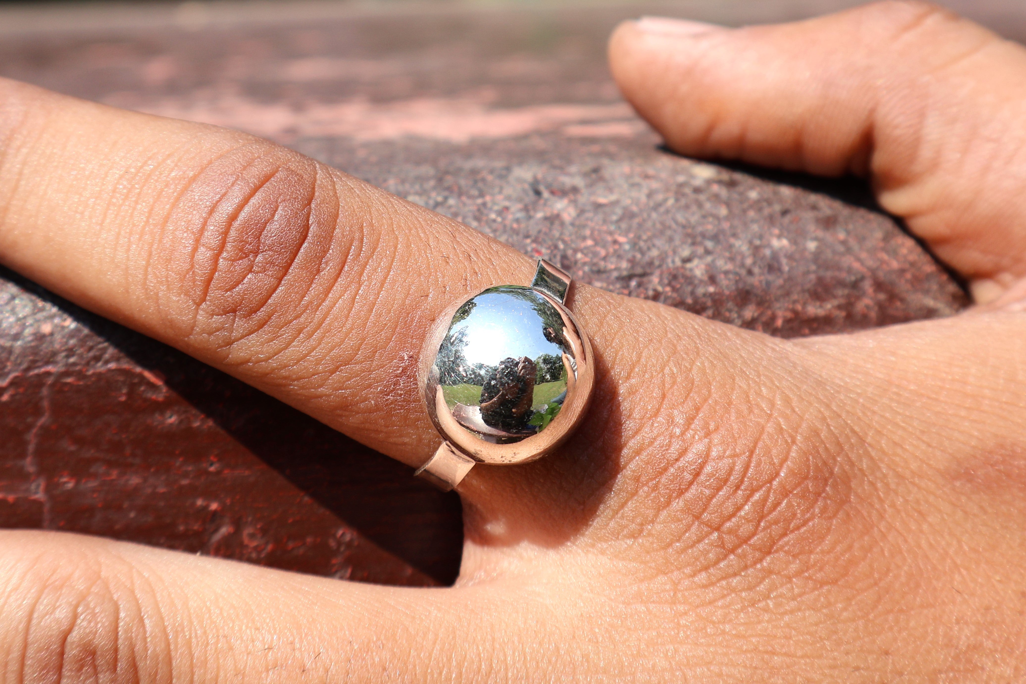 Halbkugel Ring 925 Sterling Silber Ring Kuppelring Alltagsring Geschenk für sie Boho Zierlicher Ring