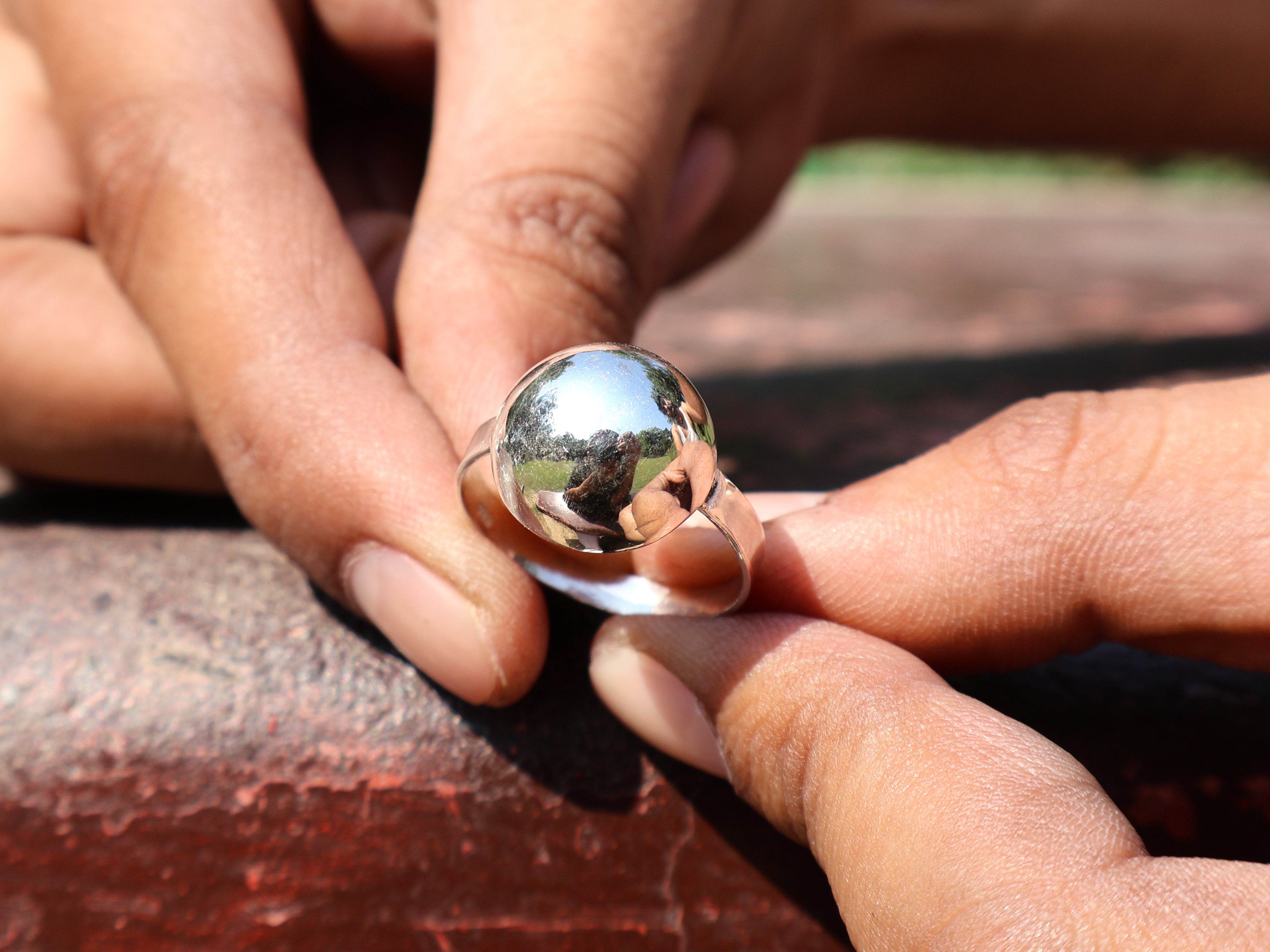 Halbkugel Ring 925 Sterling Silber Ring Kuppelring Alltagsring Geschenk für sie Boho Zierlicher Ring