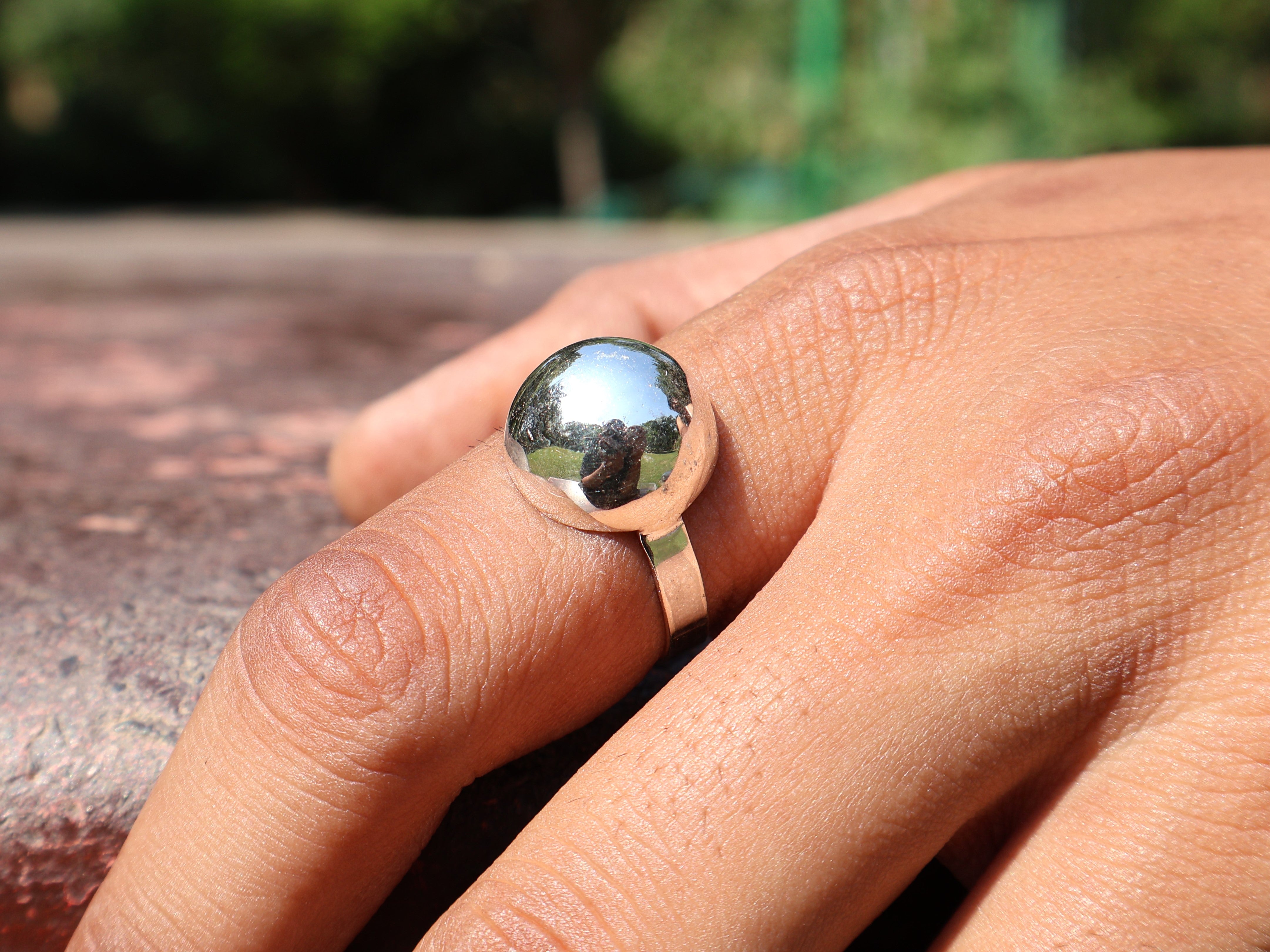 Halbkugel Ring 925 Sterling Silber Ring Kuppelring Alltagsring Geschenk für sie Boho Zierlicher Ring