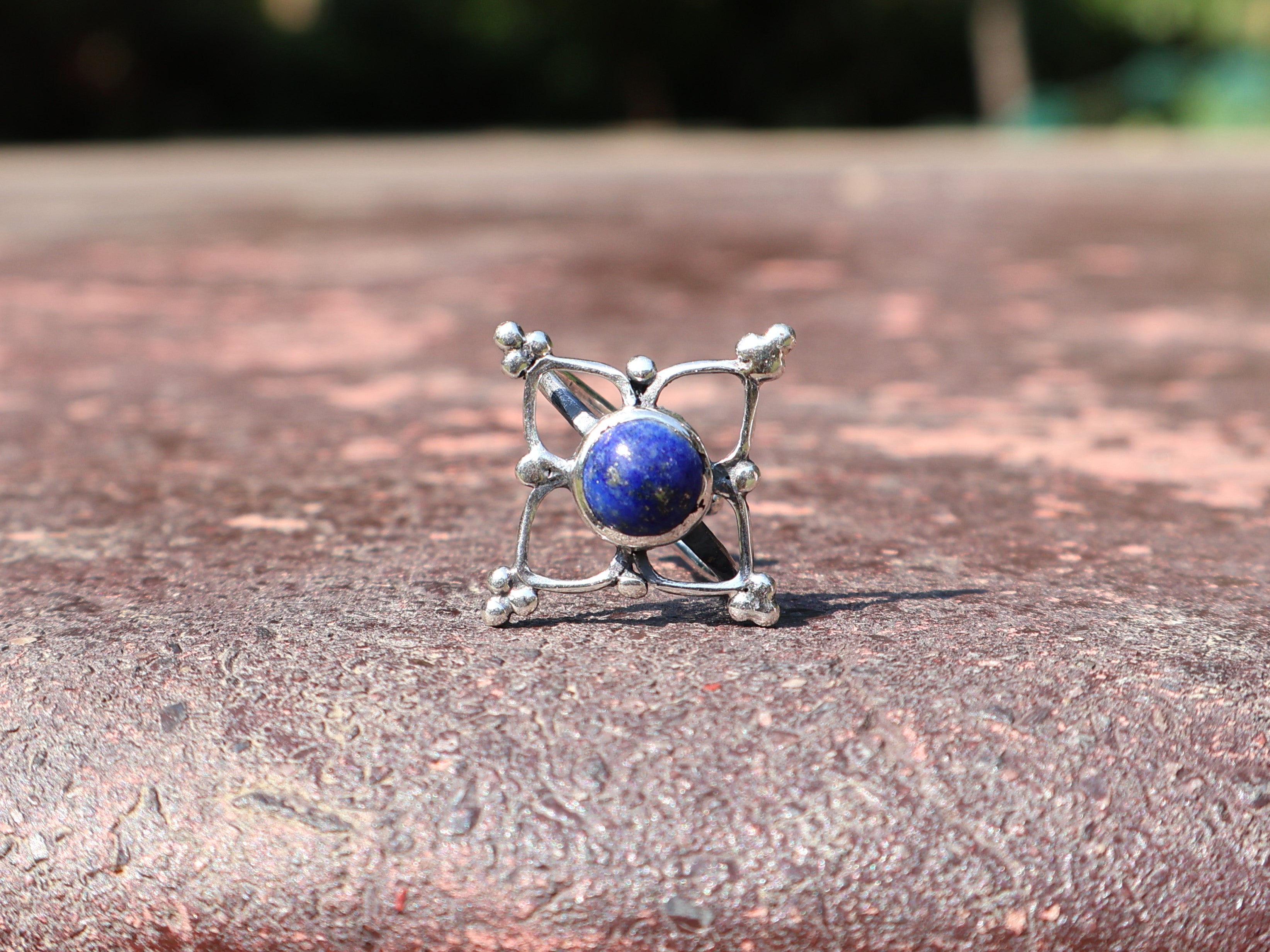 Natürlicher Lapislazuli Ring 925 Sterling Silber Ring Zierlicher Silber Lapislazuli Edelstein Geschenkring Für Frauen Verlobungsring