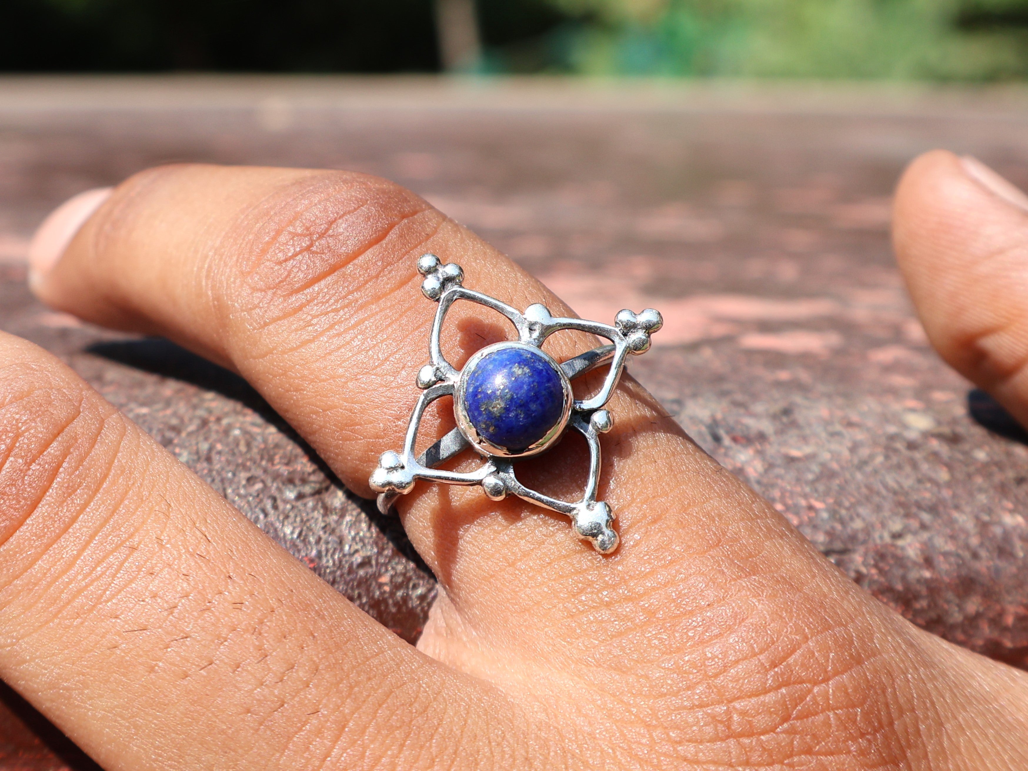 Natürlicher Lapislazuli Ring 925 Sterling Silber Ring Zierlicher Silber Lapislazuli Edelstein Geschenkring Für Frauen Verlobungsring