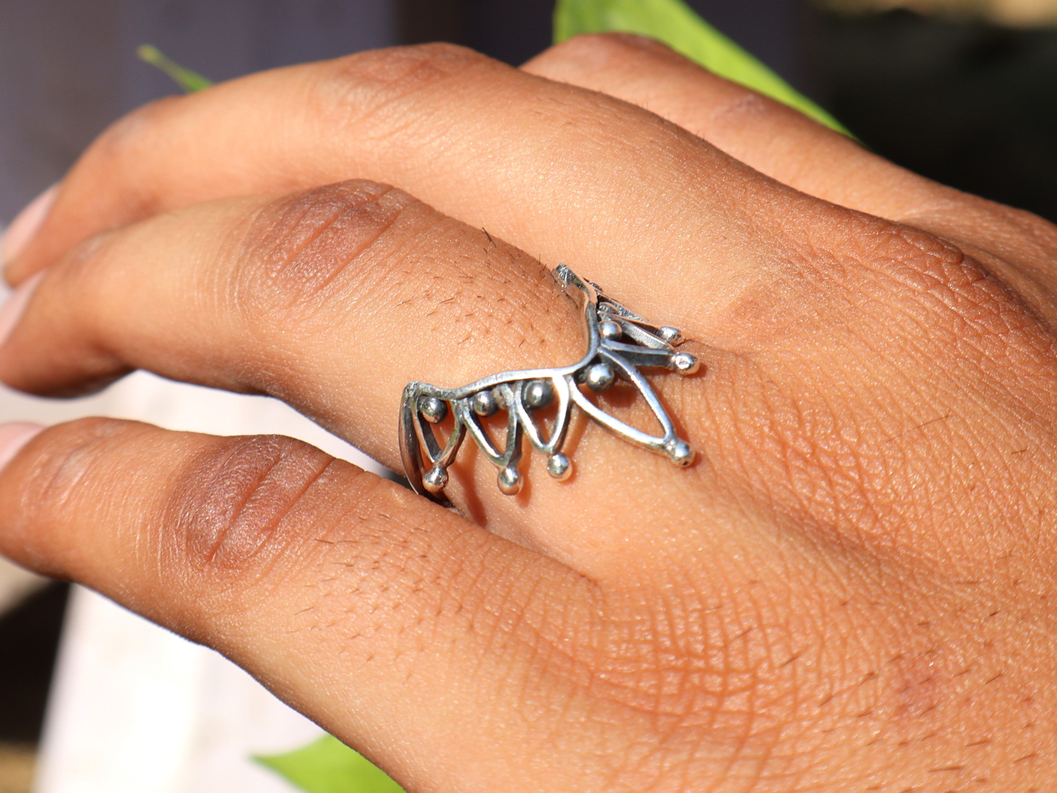Kronenring 925 Sterling Silber Ring Handgemachter Einzigartiger Silberring Kronenring Geschenkideen Geschenk Für Sie