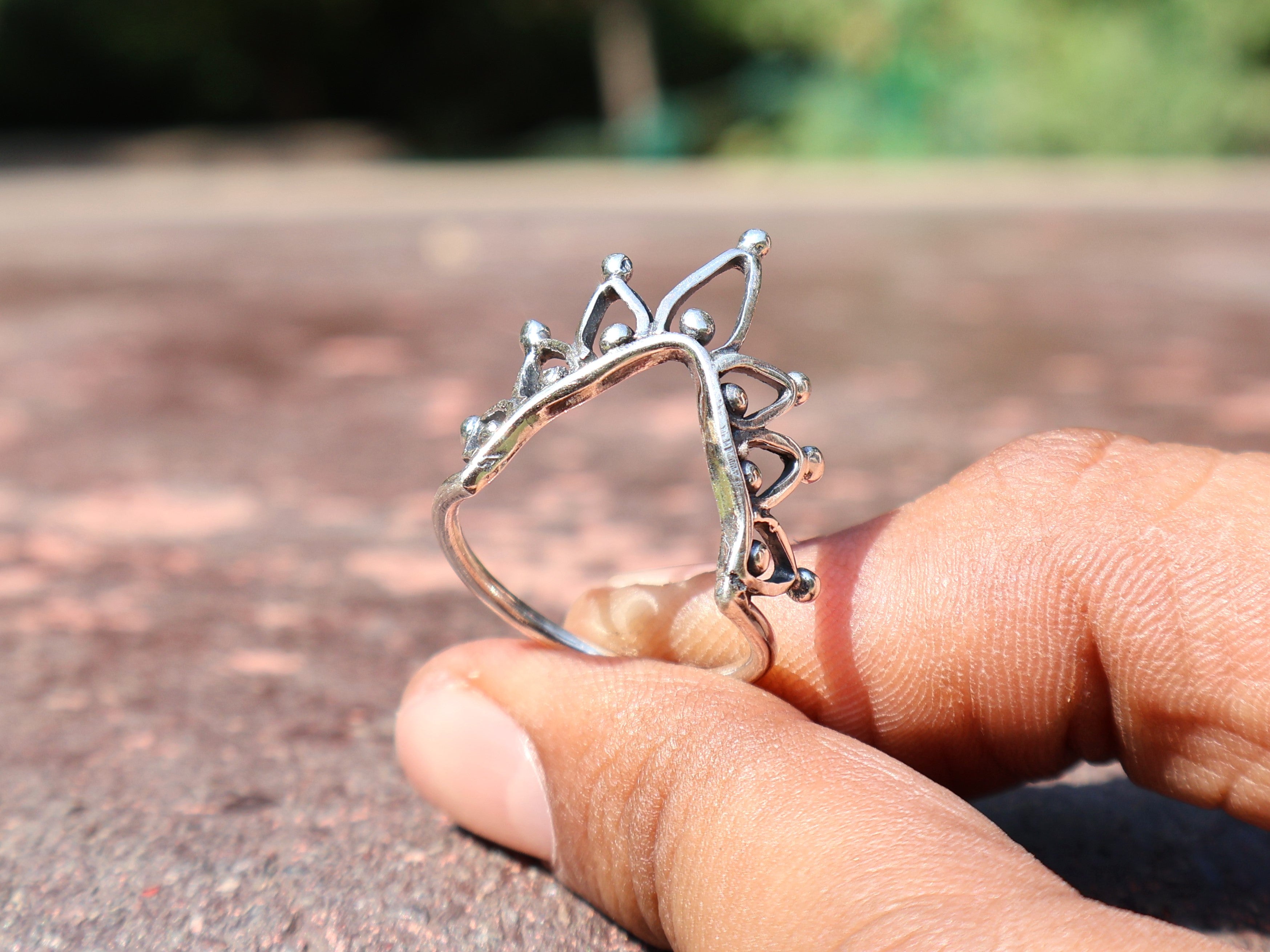 Kronenring 925 Sterling Silber Ring Handgemachter Einzigartiger Silberring Kronenring Geschenkideen Geschenk Für Sie
