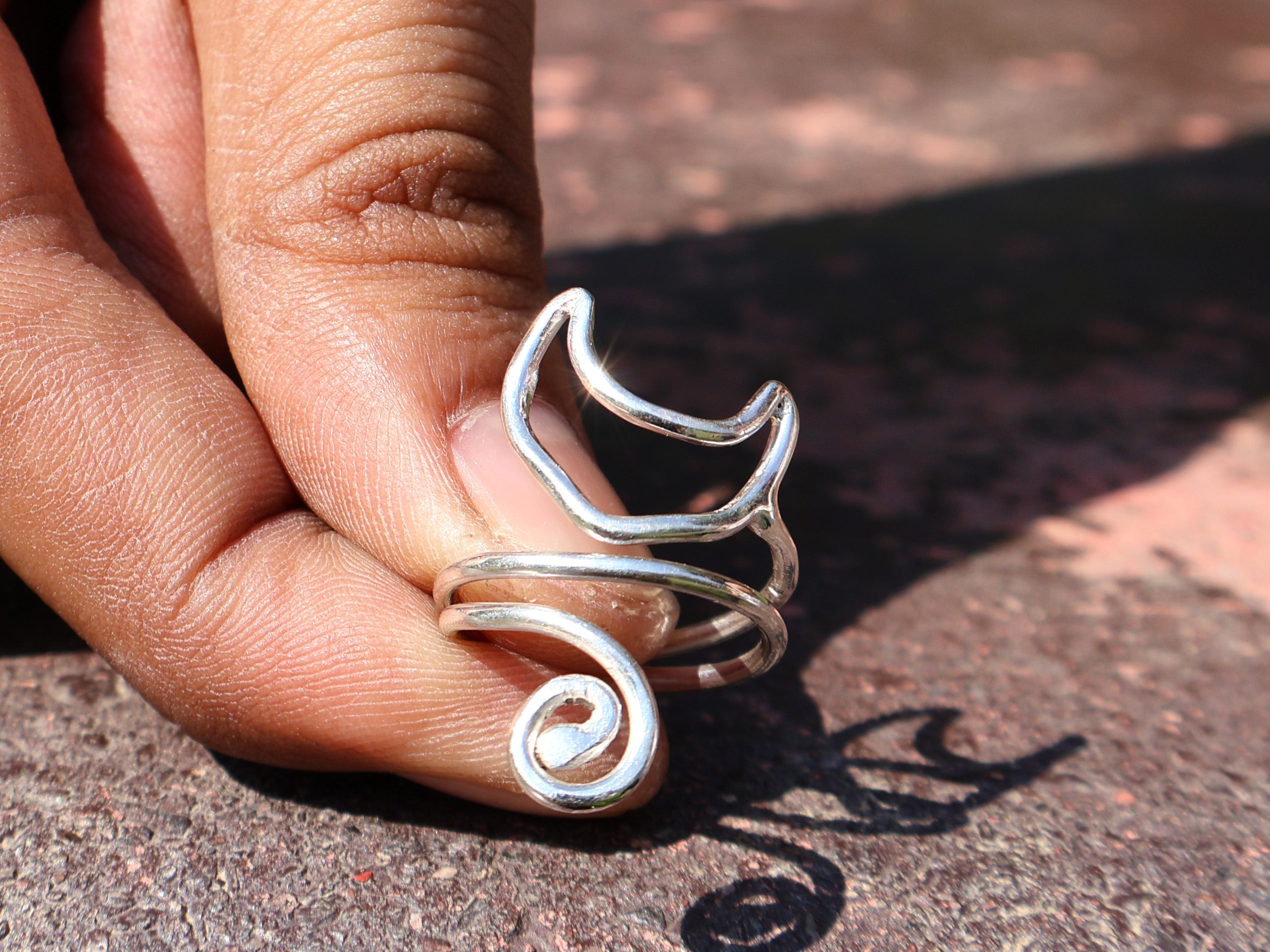 Katzenring Sterling Silber 925 Katzenschmuck Katzenliebhaber Geschenk Handgemachter Statement Ring Boho Ring Geschenk für Sie