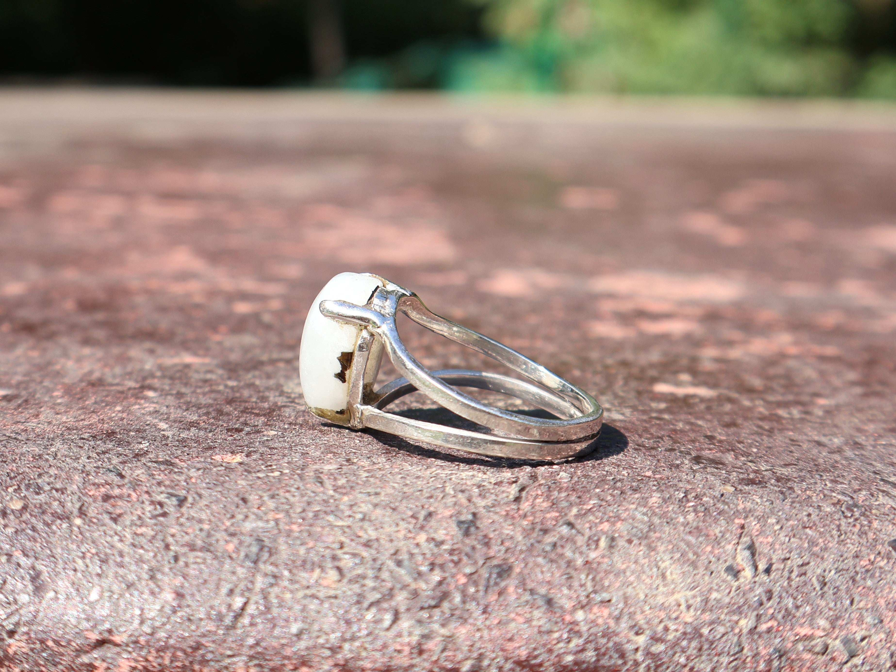 Birnenförmiger Regenbogen-Mondsteinring aus 925er Sterlingsilber, Geschenk für sie, handgefertigter Statement-Ring