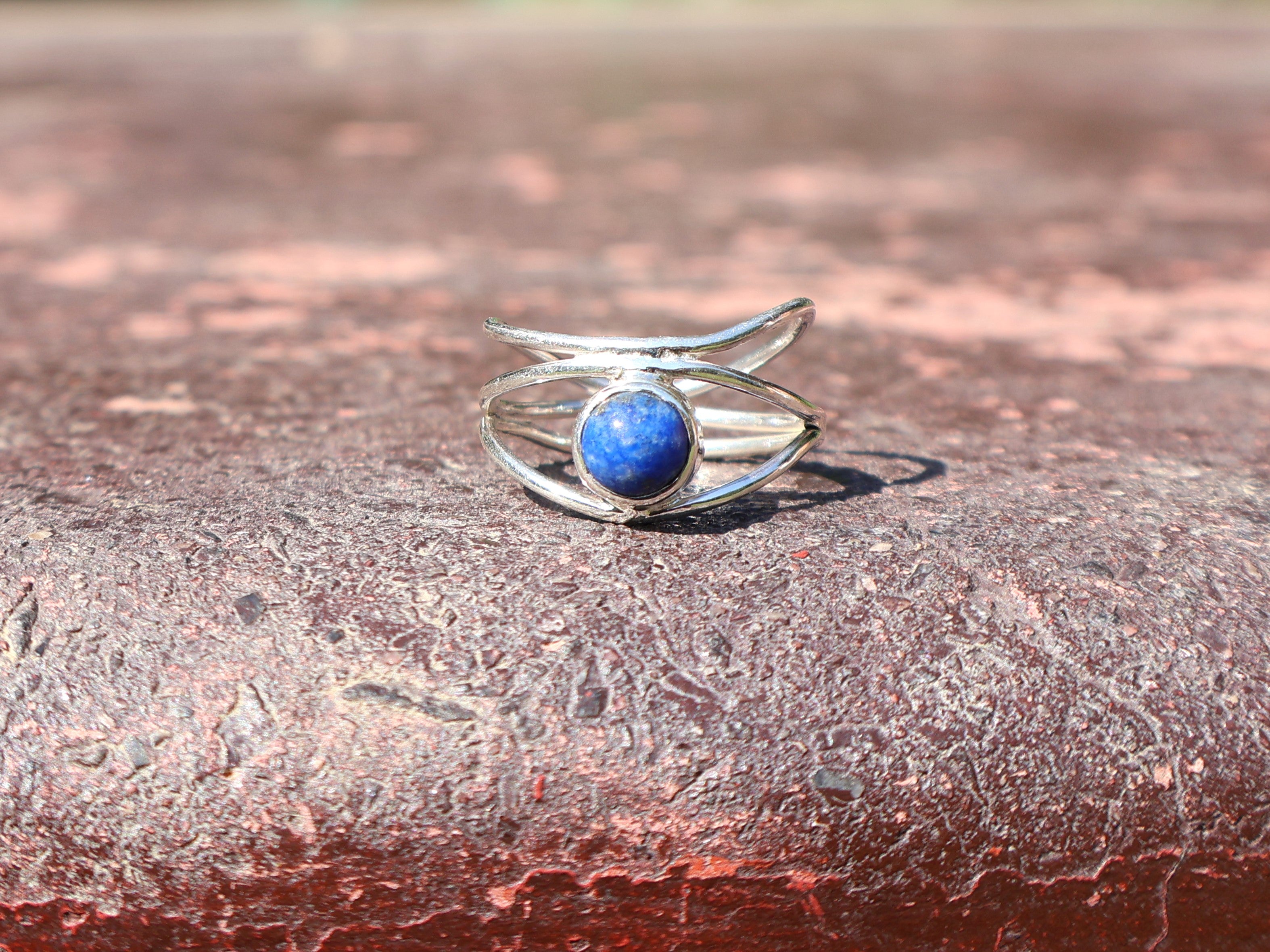 Lapislazuli 925er Sterling Silber Cocktailring Handgemachter Statement-Ring Zierlicher Ring Edelsteinring Geschenk für sie