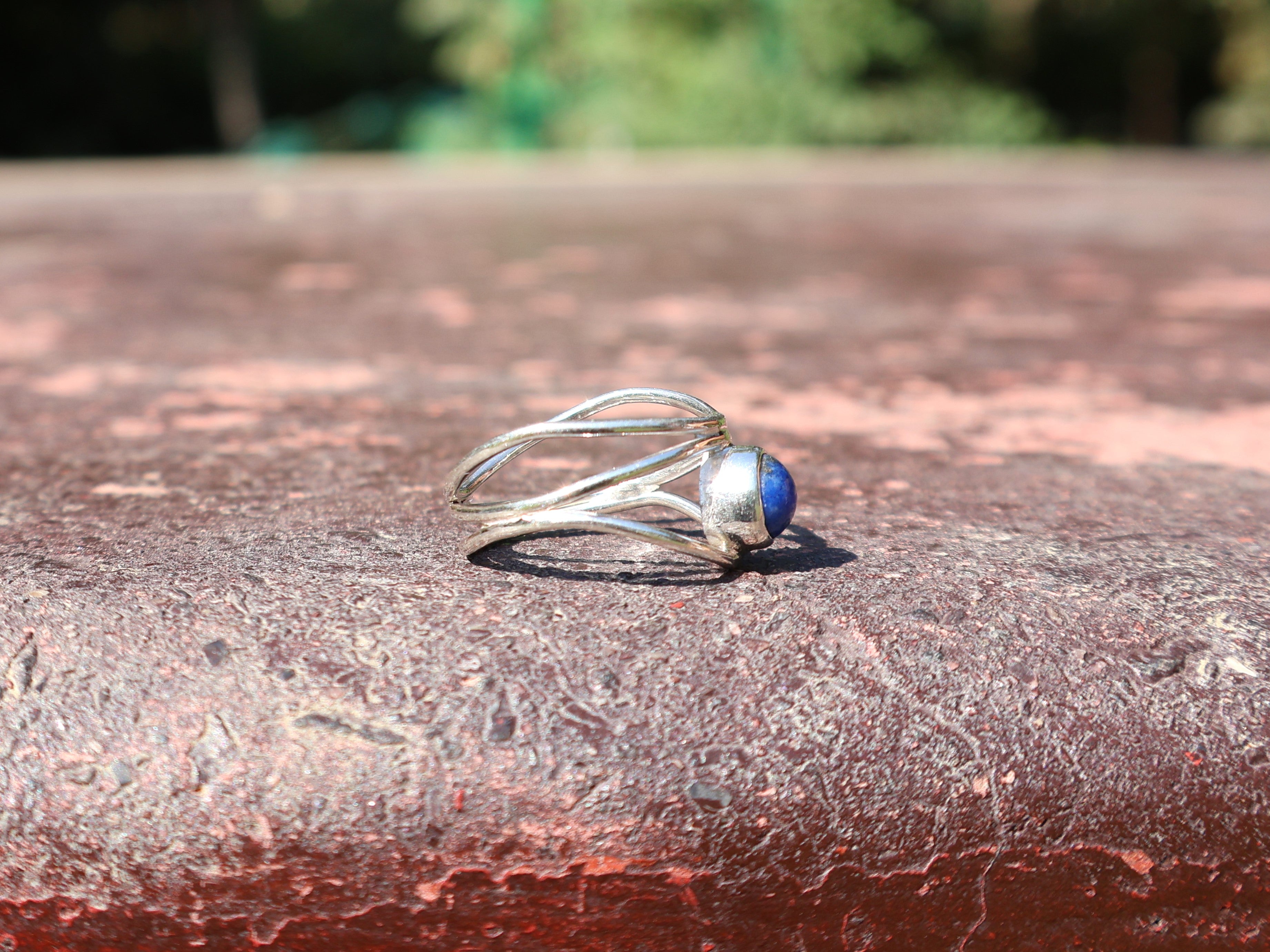 Lapislazuli 925er Sterling Silber Cocktailring Handgemachter Statement-Ring Zierlicher Ring Edelsteinring Geschenk für sie