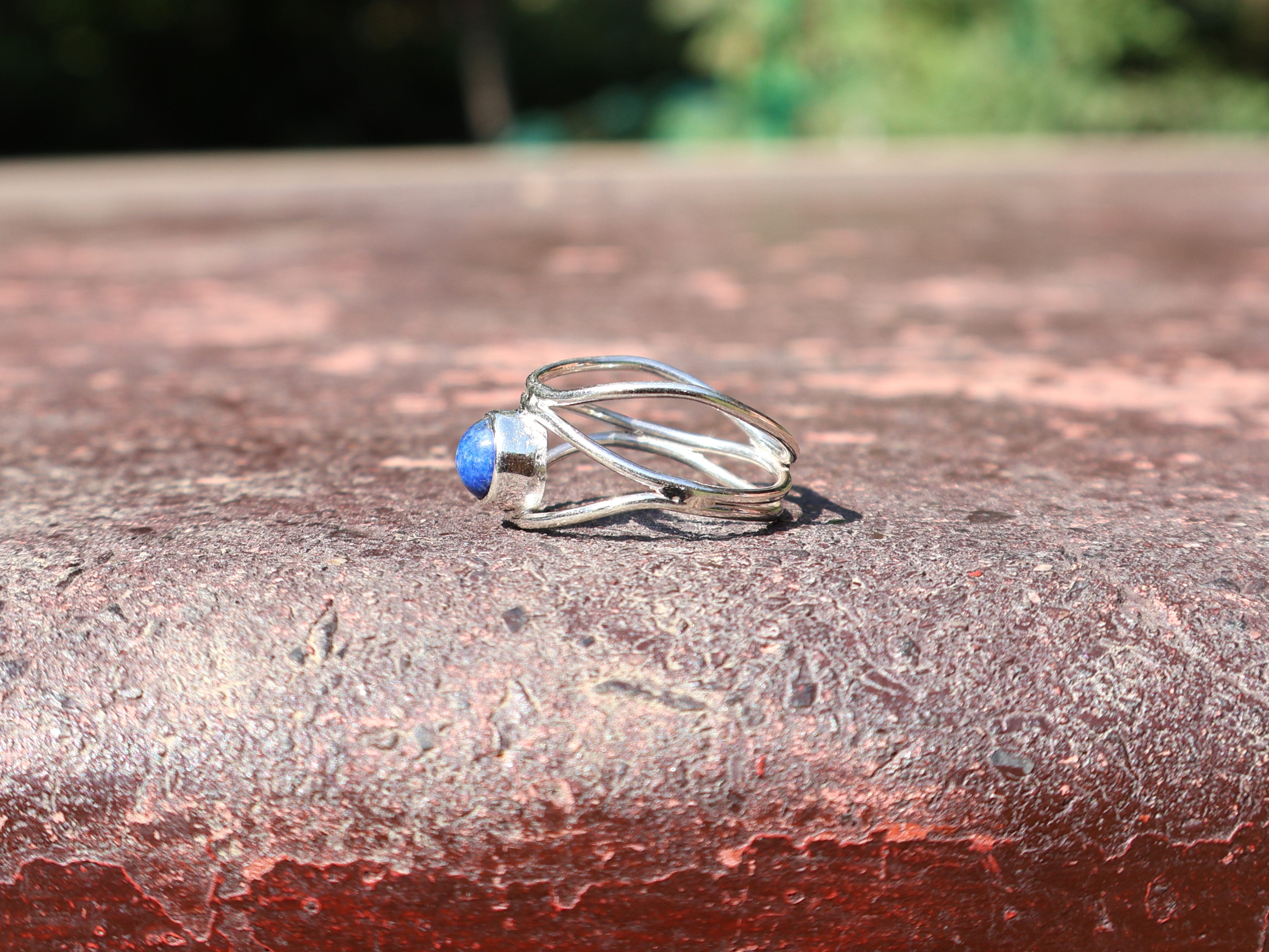 Lapislazuli 925er Sterling Silber Cocktailring Handgemachter Statement-Ring Zierlicher Ring Edelsteinring Geschenk für sie